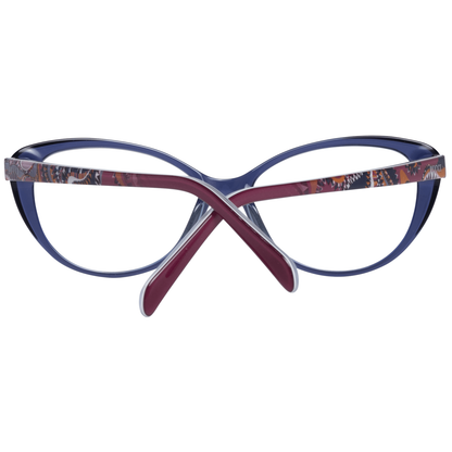Eyeglasses Frames by Emilio Pucci for women in blue features an refined silhouette, showcasing a sophisticated blue coloured frame and refined full-frame frame design for a refined look.