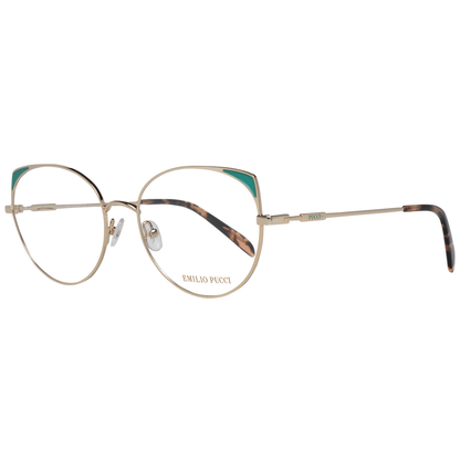 Eyeglasses Frames by Emilio Pucci for women in gold features a refined silhouette, showcasing a refined gold coloured frame and full-frame frame design for a sophisticated, premium look.