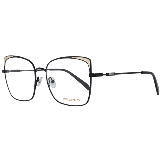Eyeglasses Frames by Emilio Pucci for women in metal black features an refined silhouette, showcasing the refined black coloured frame and sophisticated full-frame frame design.