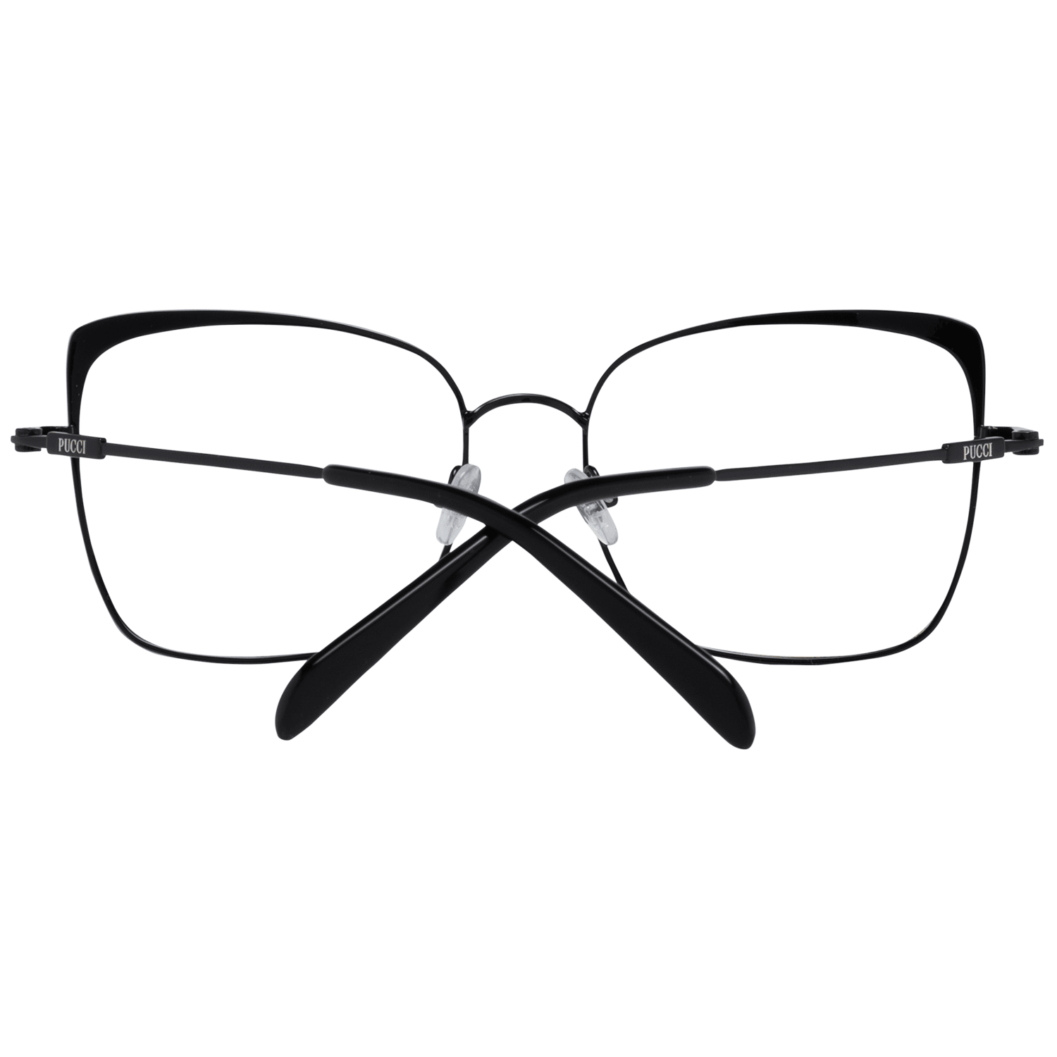 Eyeglasses Frames by Emilio Pucci for women in metal and black showcases a refined silhouette, detailed with a black coloured frame finish and a sophisticated full-frame frame design.