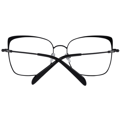 Eyeglasses Frames by Emilio Pucci for women in metal and black showcases a refined silhouette, detailed with a black coloured frame finish and a sophisticated full-frame frame design.