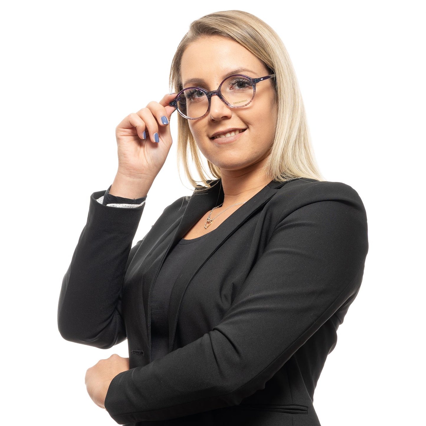 Eyeglasses Frames by Emilio Pucci for women in purple features an refined silhouette, showcasing the refined purple coloured frame and sophisticated full-frame frame design.