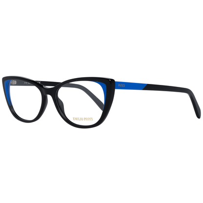Eyeglasses Frames by Emilio Pucci for women in black features an refined silhouette, showcasing a sophisticated black coloured frame and refined full-frame frame design for a refined look.