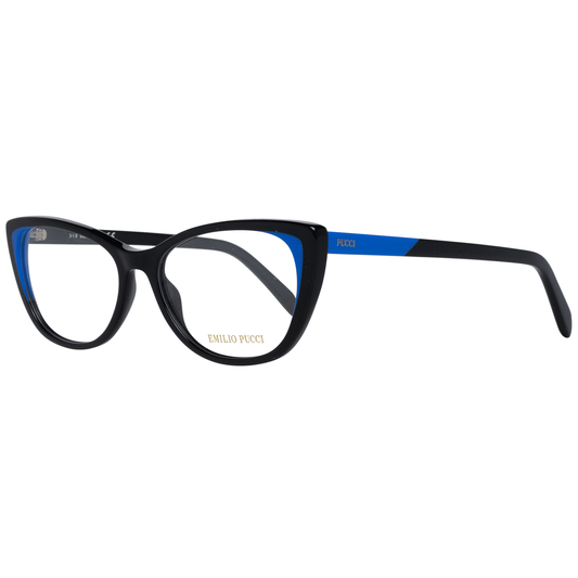 Eyeglasses Frames by Emilio Pucci for women in black features an refined silhouette, showcasing a sophisticated black coloured frame and refined full-frame frame design for a refined look.
