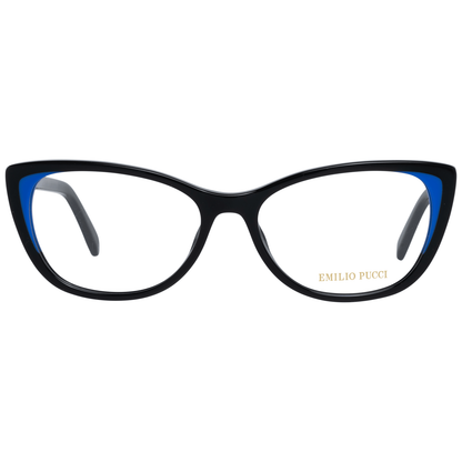 Eyeglasses Frames by Emilio Pucci for women in black showcases a refined full-frame frame design with a refined black coloured frame finish for a refined and sophisticated look.