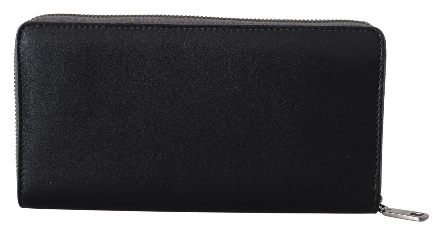 Cardholder Wallet by Dolce & Gabbana for men in exotic leather black & gray features a streamlined silhouette, showcasing the streamlined Continental Exotic Leather Cardholder Wallet design with sophisticated card-organization zip-around coin-purse for a premium look.