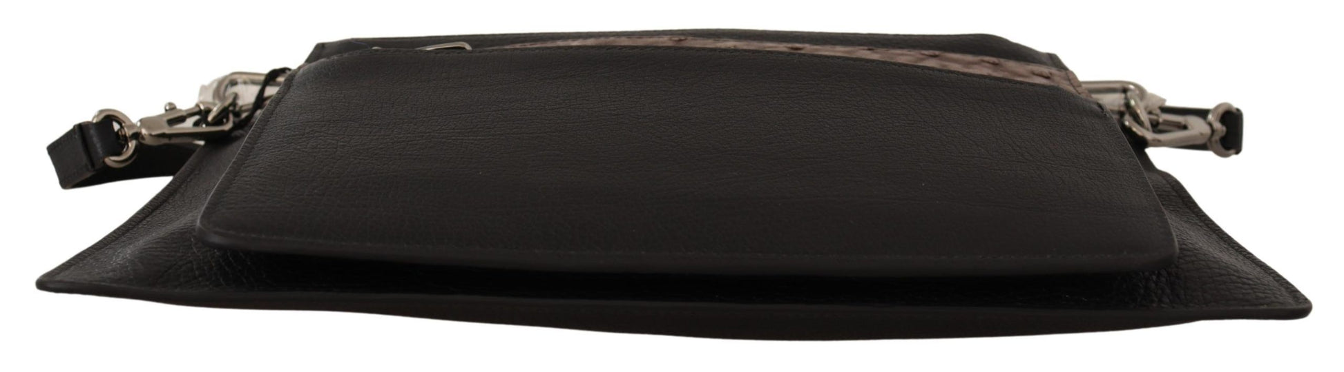 Large Travel Sling Shoulder Bag by Dolce & Gabbana for men in exotic leather black features a effortless sophistication silhouette, secured by a zipper with ample and versatile for a effortless sophistication finish.