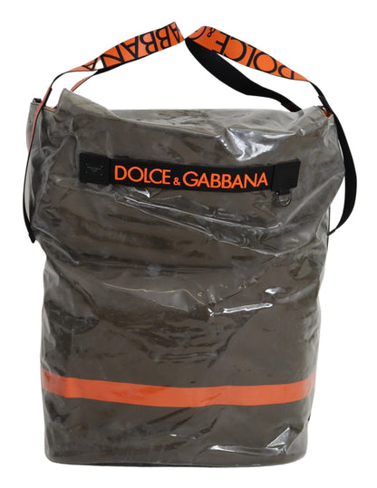 Large Shopper Tote Bag by Dolce & Gabbana for men in leather & cotton green features an jet-setting Leather Cotton Large Shopper Tote Bag design with a secure zipper, jet-setting , and versatile for a jet-setting look.
