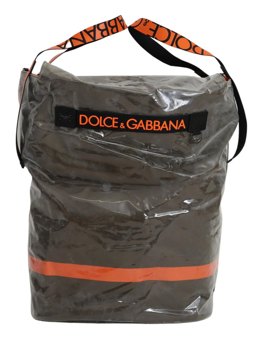 Large Shopper Tote Bag by Dolce & Gabbana for men in leather & cotton green features an jet-setting Leather Cotton Large Shopper Tote Bag design with a secure zipper, jet-setting , and versatile for a jet-setting look.