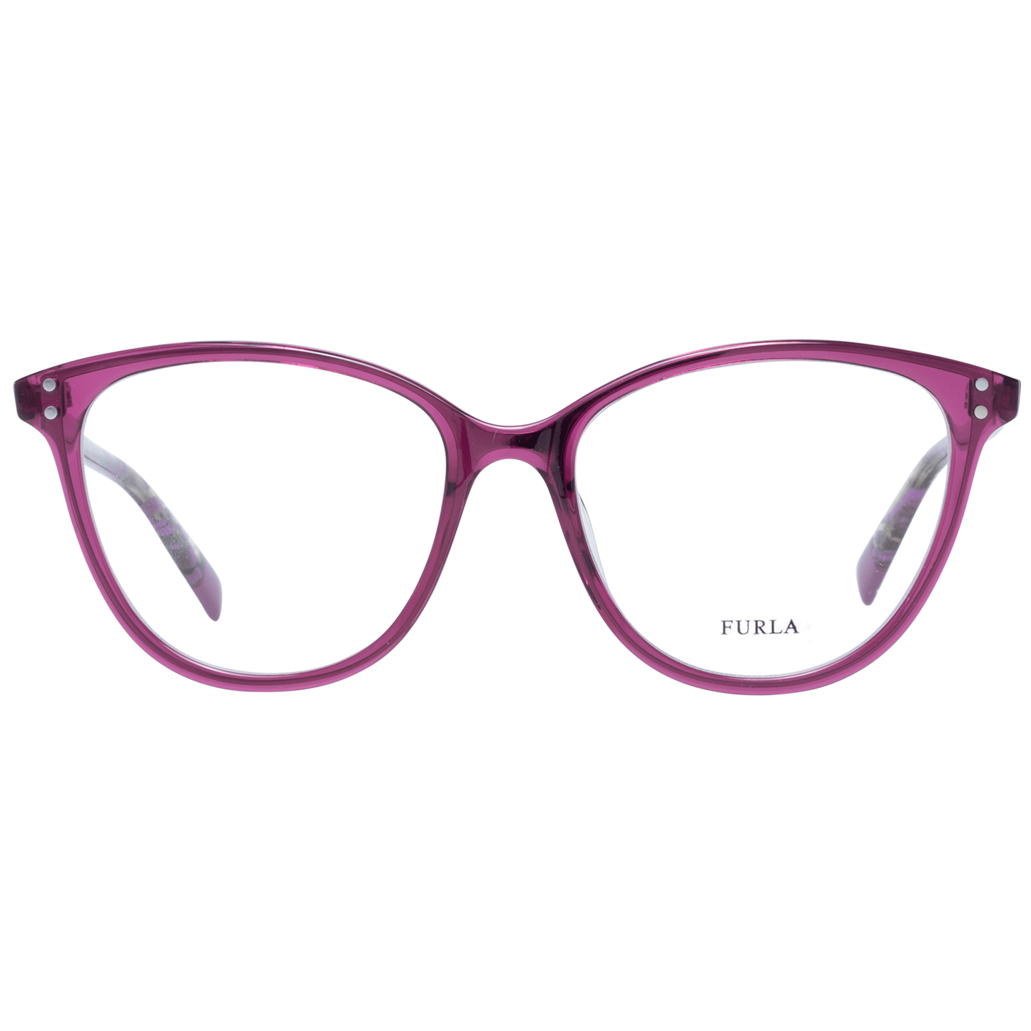 Eyeglasses Frames by Furla for women in nylon purple features a refined silhouette, showcasing a refined purple coloured frame and full-frame frame design for a sophisticated, premium look.