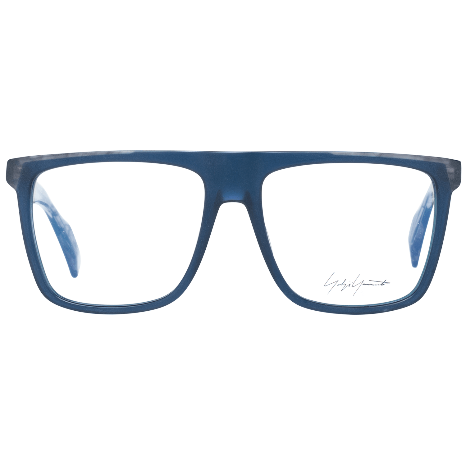 Eyeglasses Frames by Yohji Yamamoto for men in and blue showcases a refined silhouette, detailed with a blue coloured frame finish and a sophisticated full-frame frame design.