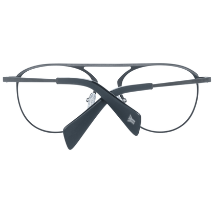 Eyeglasses Frames by Yohji Yamamoto for men in black showcases a refined full-frame frame design with a refined black coloured frame finish for a refined and sophisticated look.