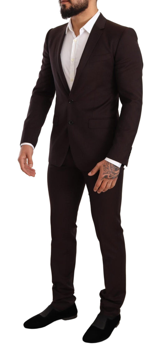 Dolce & Gabbana Men's Bordeaux Wool MARTINI Slim Fit Suit