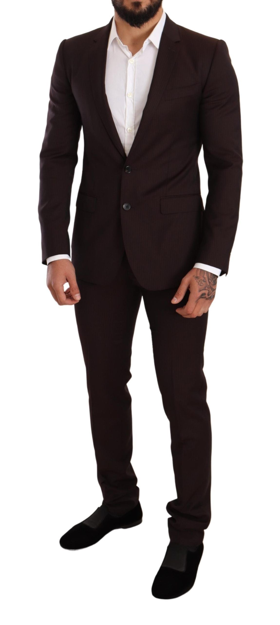 Dolce & Gabbana Men's Bordeaux Wool MARTINI Slim Fit Suit
