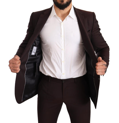 Dolce & Gabbana Men's Bordeaux Wool MARTINI Slim Fit Suit