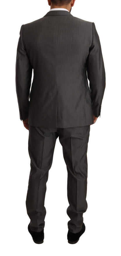 Dolce & Gabbana Men's Gray Metallic MARTINI Slim Fit Set Suit