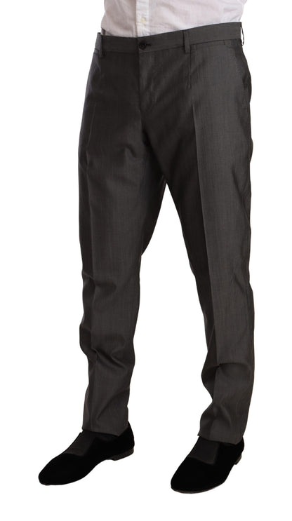 Dolce & Gabbana Men's Gray Metallic MARTINI Slim Fit Set Suit