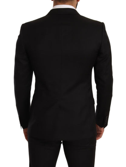 Dolce & Gabbana Men's Black Check MARTINI SLIM FIT 2 Piece Suit