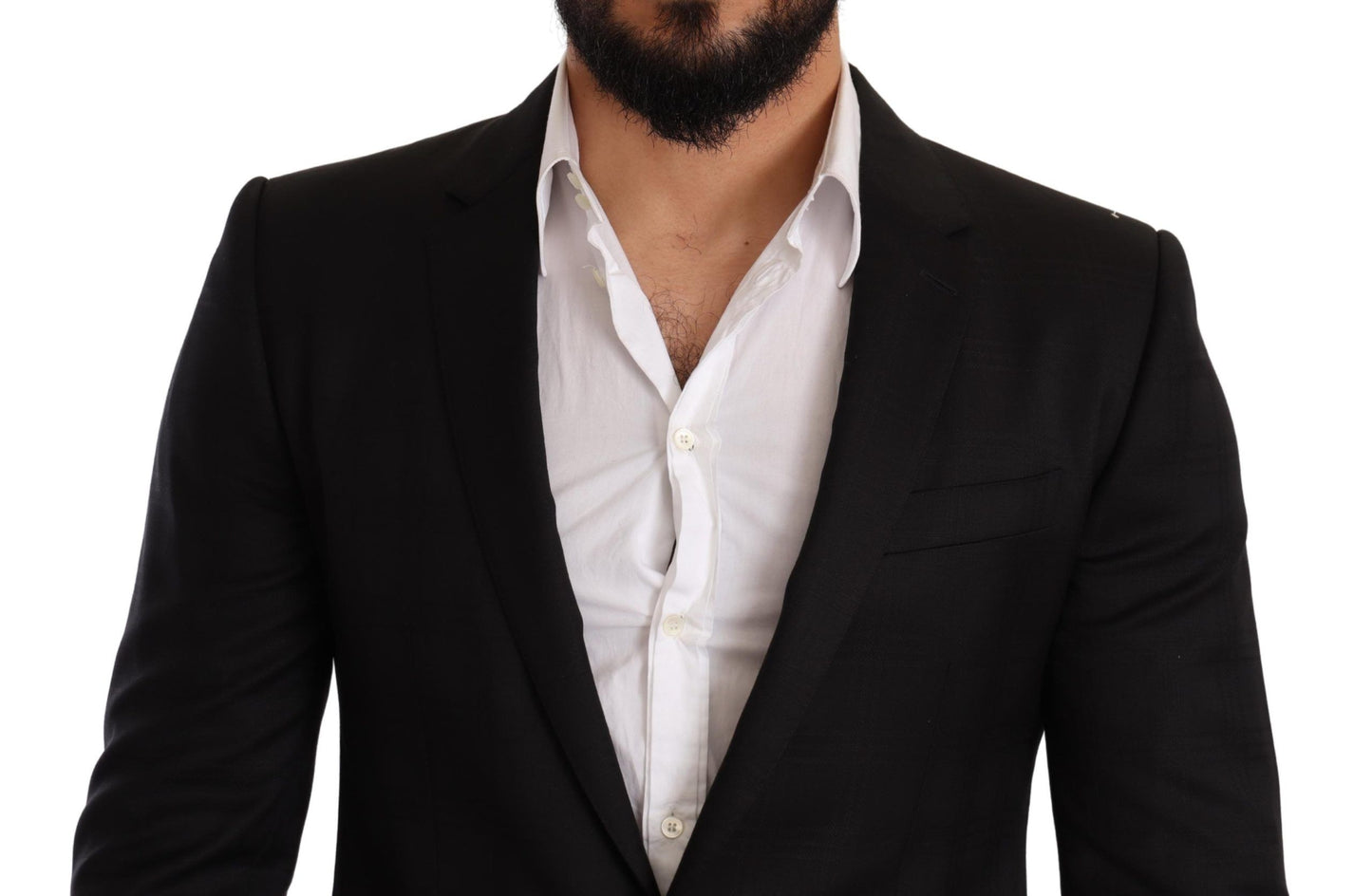 Dolce & Gabbana Men's Black Check MARTINI SLIM FIT 2 Piece Suit