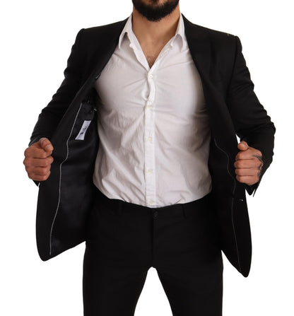 Dolce & Gabbana Men's Black Check MARTINI SLIM FIT 2 Piece Suit