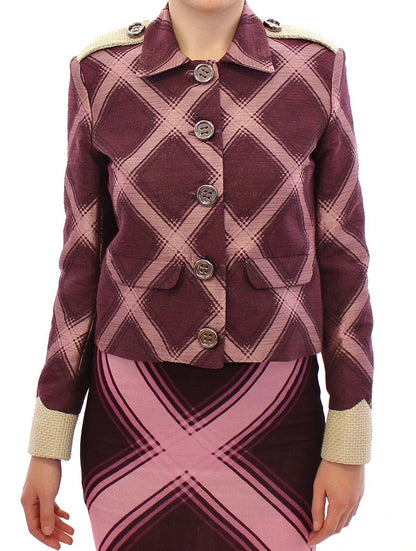 Check Blazer Purple Jacket