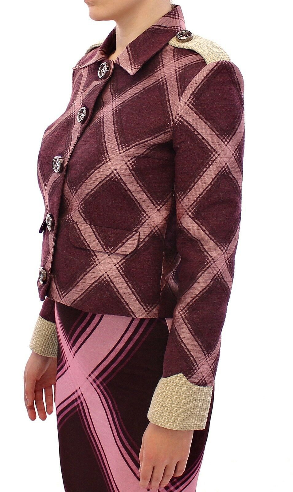 Check Blazer Purple Jacket