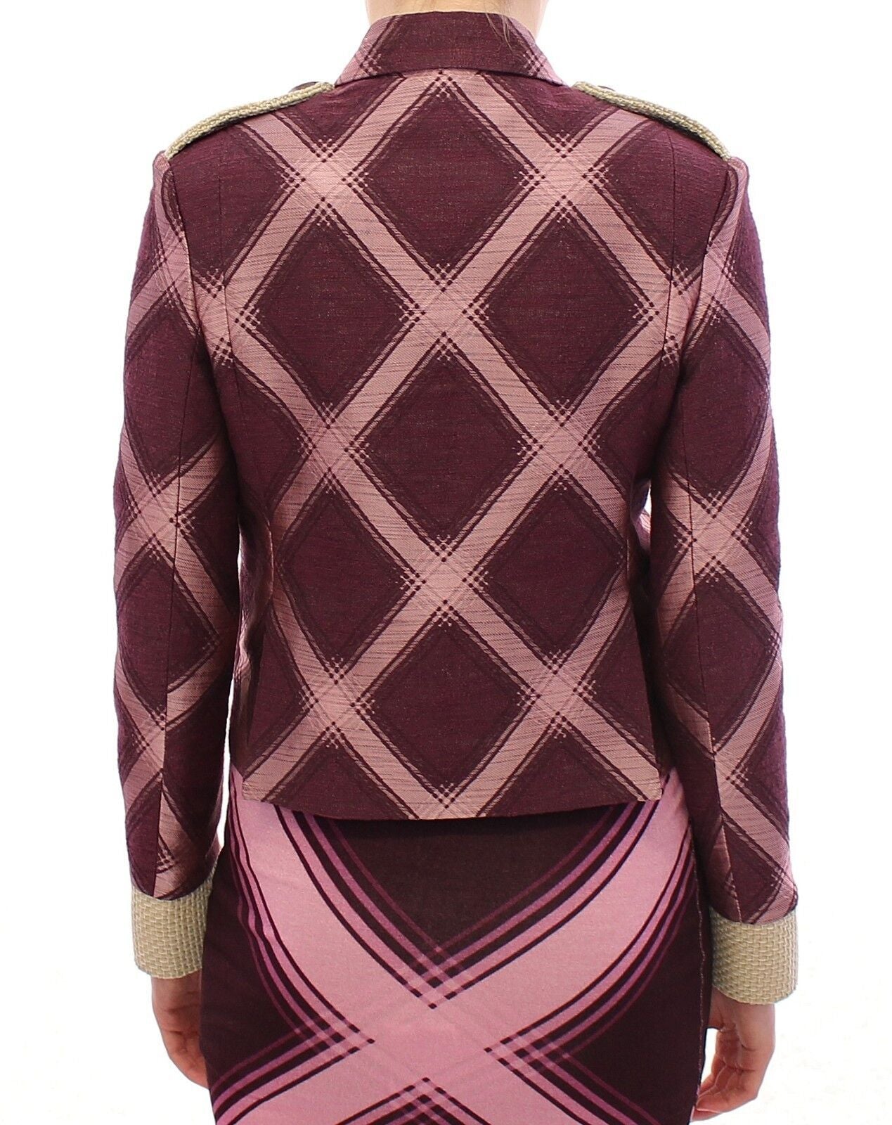 Check Blazer Purple Jacket
