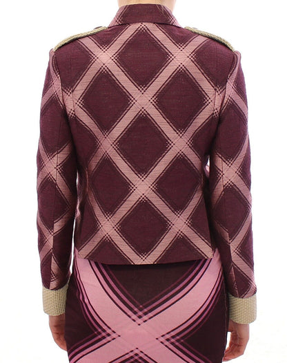 Check Blazer Purple Jacket