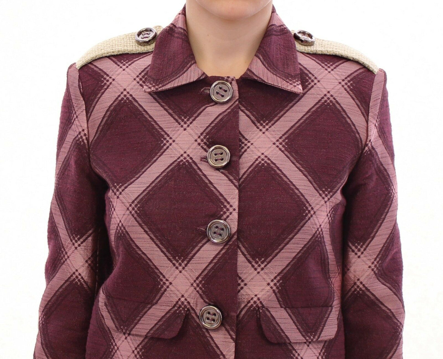 Check Blazer Purple Jacket