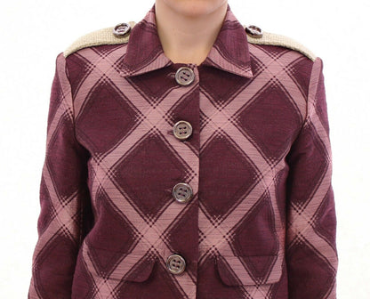 Check Blazer Purple Jacket