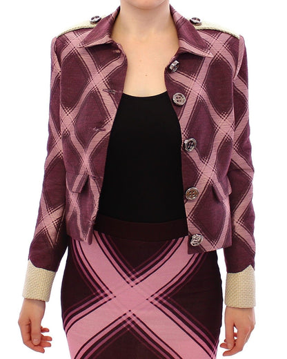 Check Blazer Purple Jacket