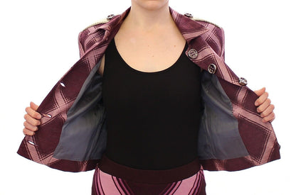 Check Blazer Purple Jacket