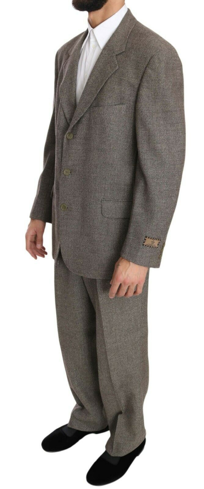 Fendi Men's Brown Wool Regular Single Breasted Suit