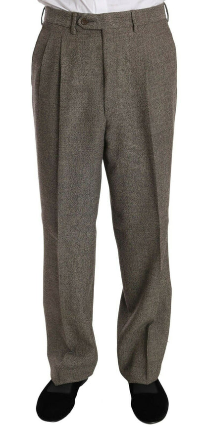Fendi Men's Brown Wool Regular Single Breasted Suit