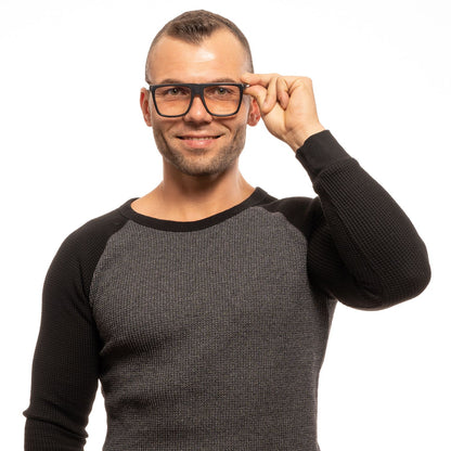 Eyeglasses Frames by Yohji Yamamoto for men in black features an refined silhouette, showcasing the refined black coloured frame and sophisticated full-frame frame design.