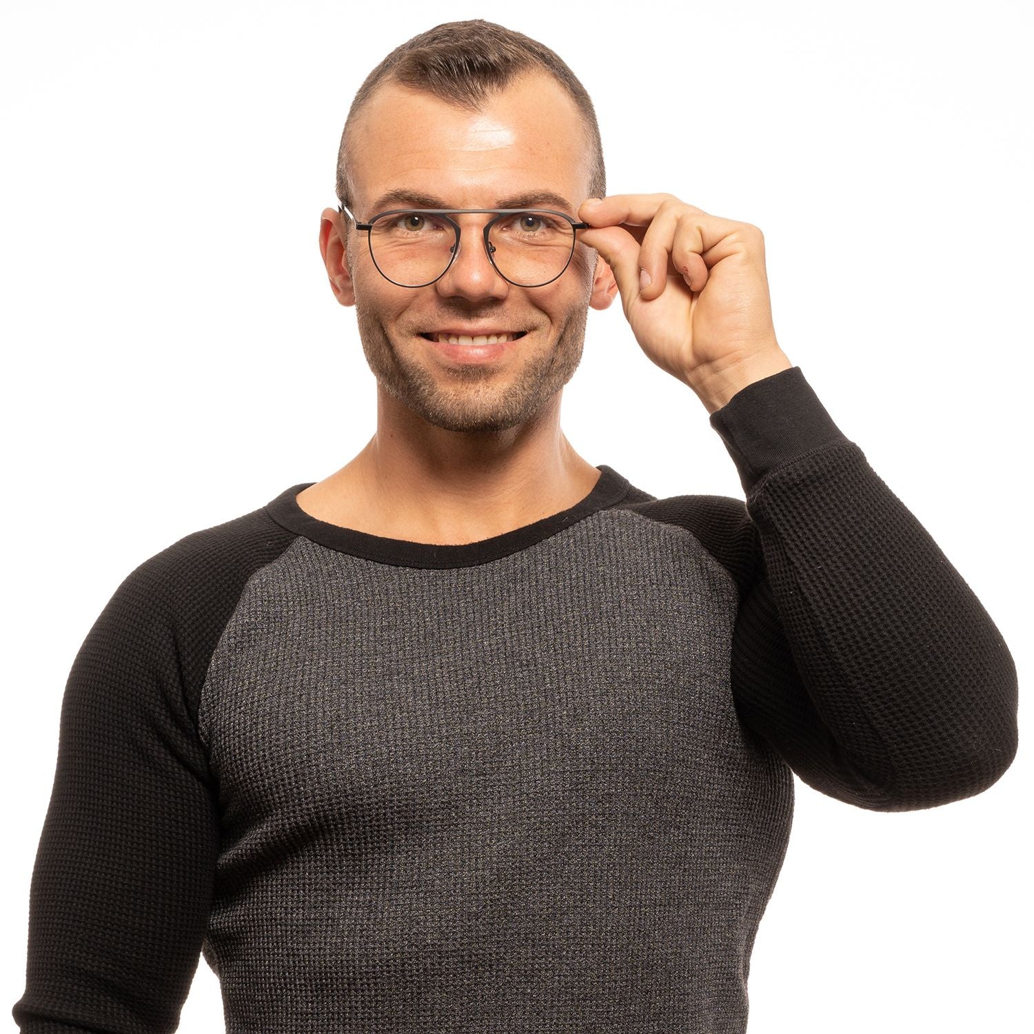 Eyeglasses Frames by Yohji Yamamoto for men in black features an refined silhouette, showcasing a sophisticated black coloured frame and refined full-frame frame design for a refined look.
