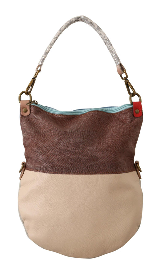 Travel Tote Handbag by EBARRITO for women in leather & metal gold & multicolor features a ornamental silhouette, showcasing a secure zipper, ample , and ornamental handle for a sophisticated look.