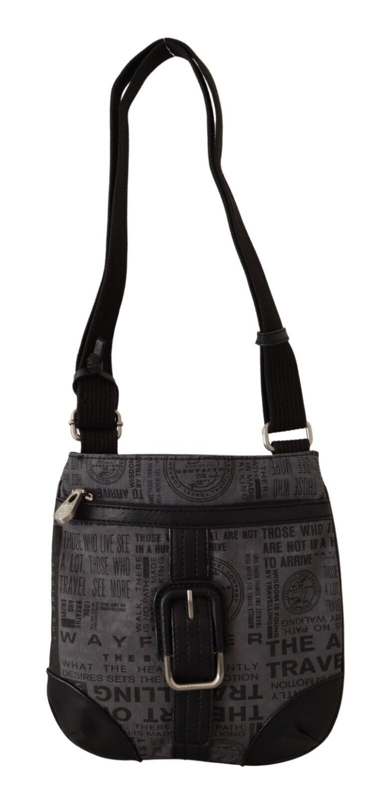 Crossbody Handbag by WAYFARER for women in fabric gray, signature & print features a transformative sophistication silhouette, showcasing a secure zipper, ample , and versatile crossbody-strap, adjustable-strap & handle for a transformative sophistication look.