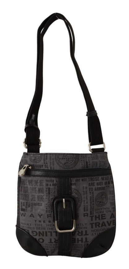 Crossbody Handbag by WAYFARER for women in fabric gray, signature & print features a transformative sophistication silhouette, showcasing a secure zipper, ample , and versatile crossbody-strap, adjustable-strap & handle for a transformative sophistication look.