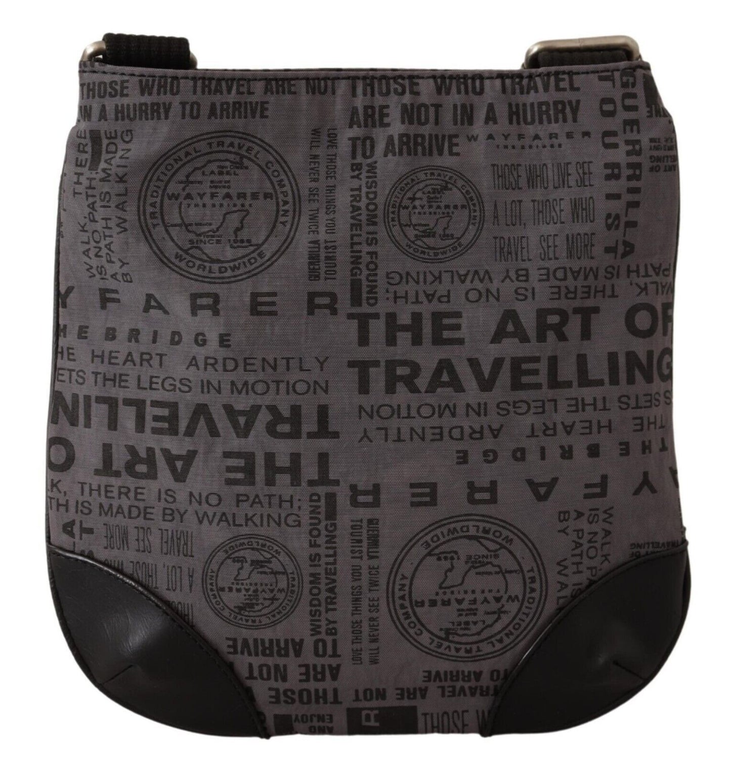 Crossbody Handbag by WAYFARER for women in fabric gray, signature & print features a transformative elegance silhouette, showcasing a secure zipper, organized , and versatile crossbody-strap, adjustable-strap & handle for a transformative elegance look.