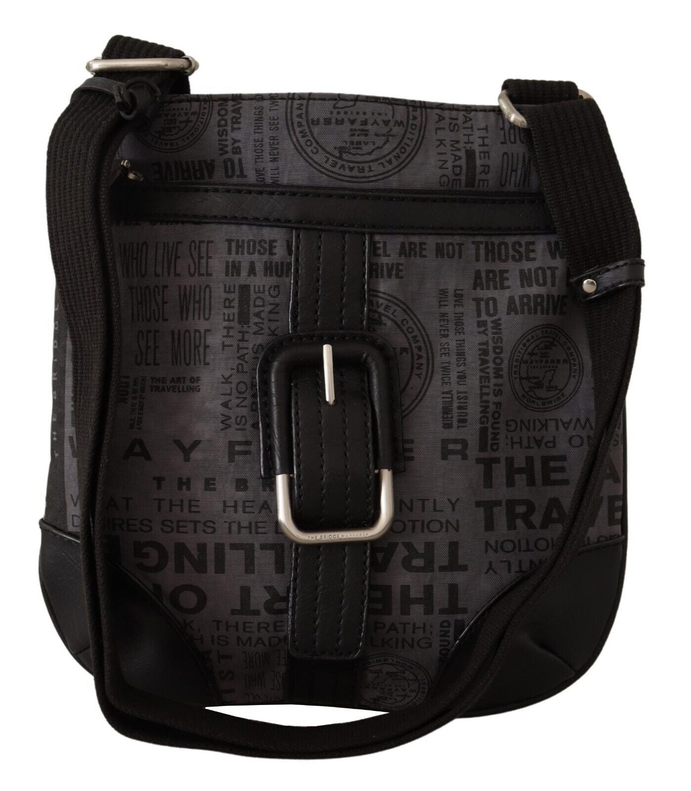 Crossbody Handbag by WAYFARER for women in fabric gray, signature & print features a versatile chic silhouette, meticulously detailed with a secure zipper, ample , and versatile crossbody-strap, adjustable-strap & handle.