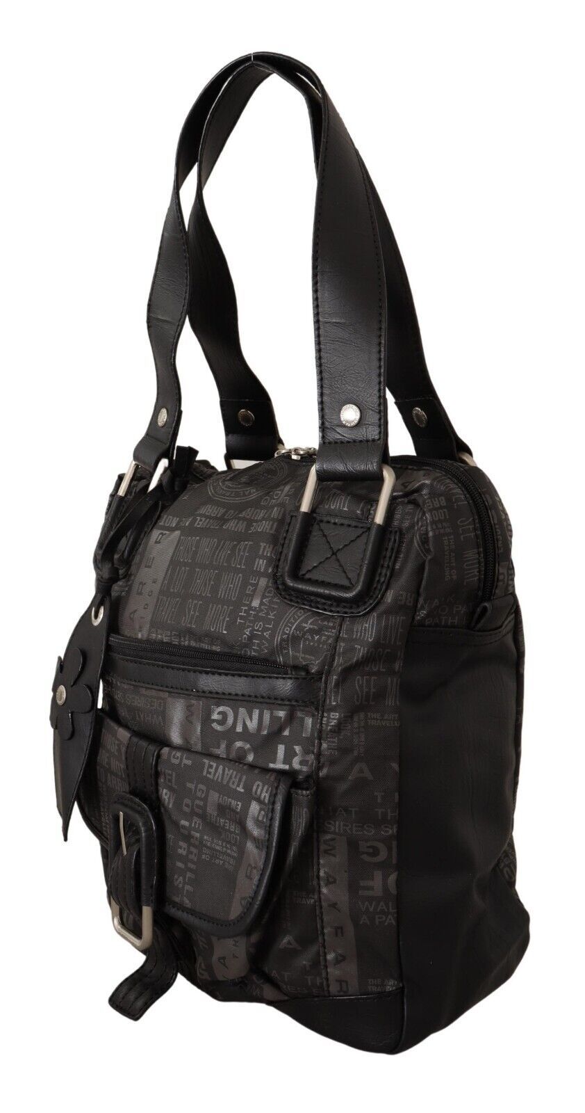 Compact Shoulder Bag by WAYFARER for women in leather black & gray features an effortlessly chic silhouette with a secure zipper, ample , and versatile handle for effortlessly chic everyday luxury.