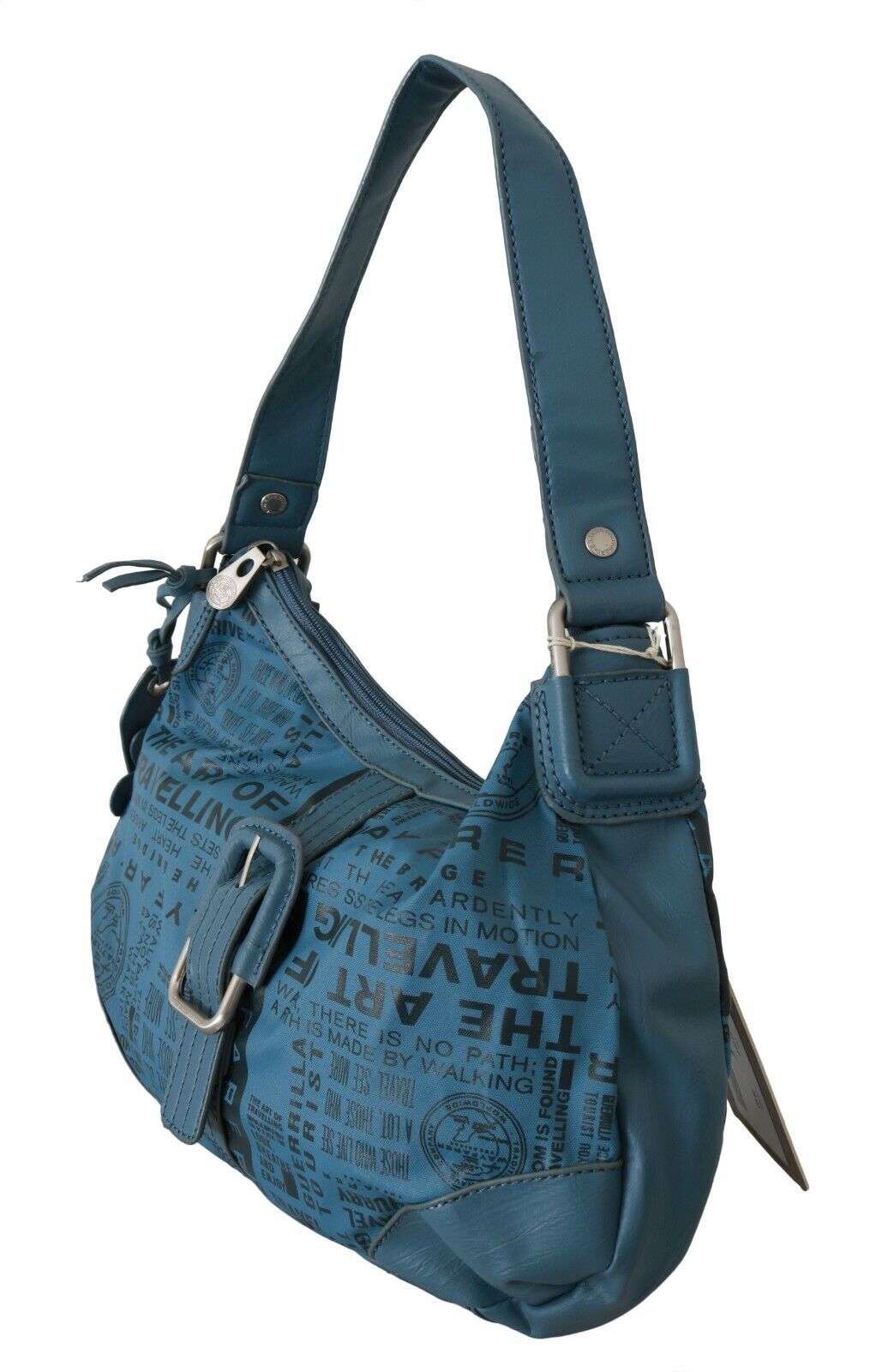 Shoulder Bag by WAYFARER for women in leather blue features a stately silhouette, showcasing a secure zipper, ample , and stately shoulder-strap & handle for a stately finish.