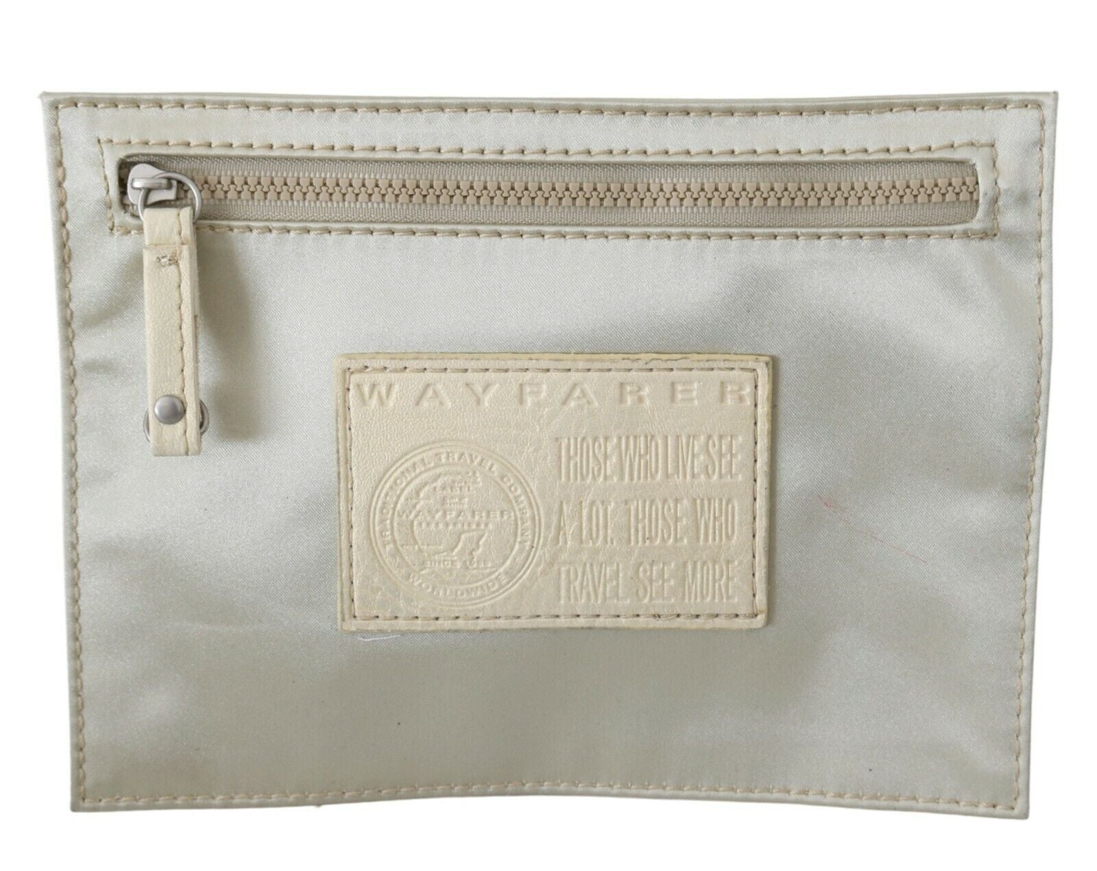 Wallet by WAYFARER for women in fabric white presents a refined silhouette, artfully capturing the essence of the Fabric Wallet design with sophisticated coin-purse for a refined look.