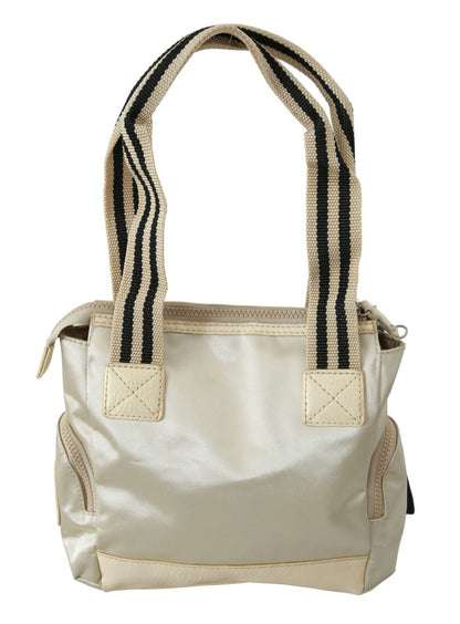 Tote Shoulder Bag by WAYFARER for women in fabric beige showcases a statuesque silhouette, artfully detailed with a secure zipper, organized , and versatile shoulder-strap, adjustable-strap & handle for a statuesque look.