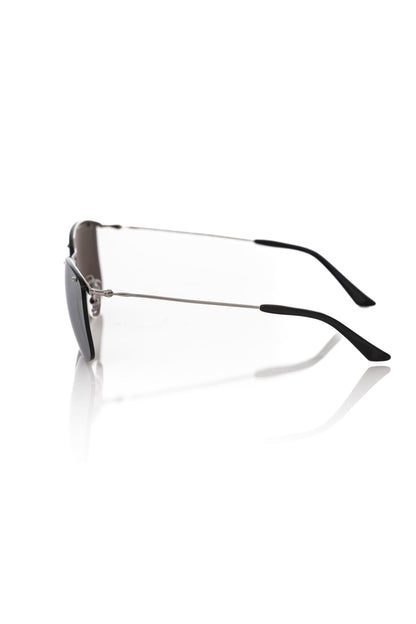 Sunglasses by Frankie Morello for men in polyamide & cupro gray & silver features an ethereal with silver coloured frame frames and mirrored lens for a ethereal finish.