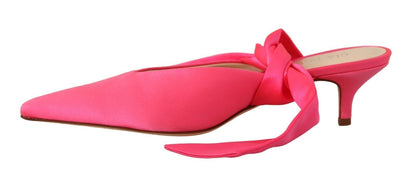 Gia Couture Pink Leather Lace Up Kitten Heels Pumps Shoes