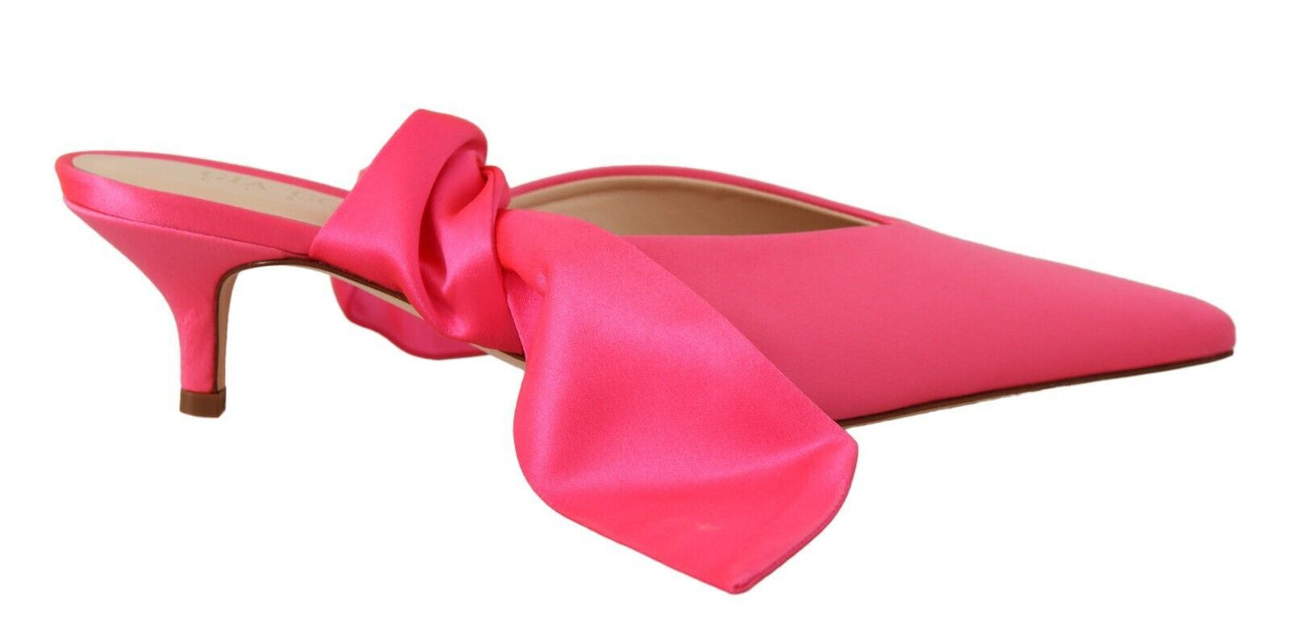 Gia Couture Pink Leather Lace Up Kitten Heels Pumps Shoes