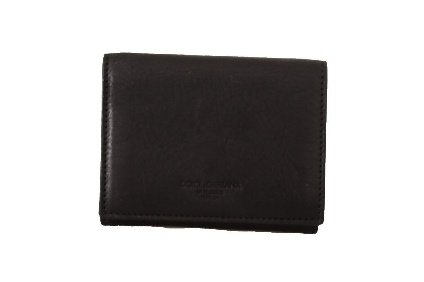 Wallet by Dolce & Gabbana for women in leather black presents a streamlined silhouette, showcasing the sophisticated design of the Leather Wallet collection with functional compact-design trifold.