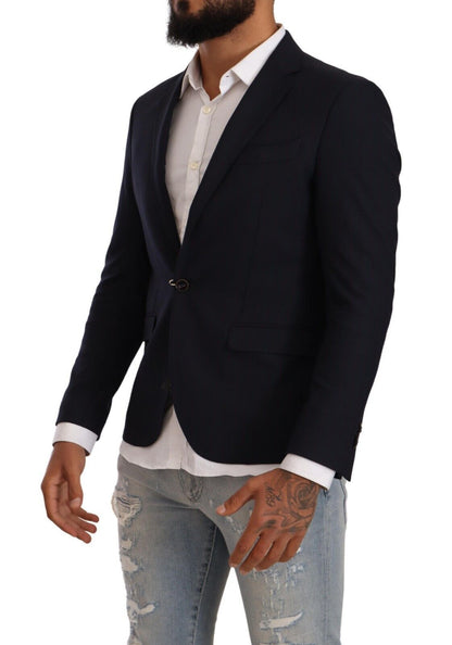 Black Domenico Tagliente Single Breasted One Button Suit Jacket